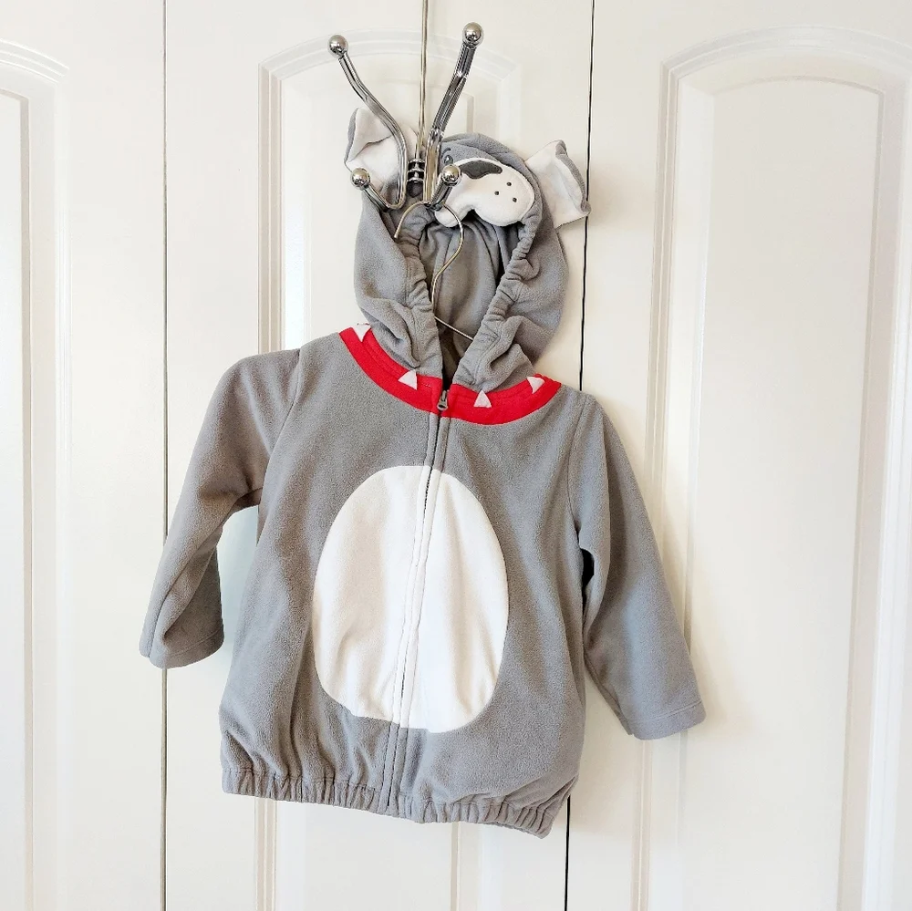 Grey‎ Bulldog Costume size 24m Carters Halloween Fleece Coat